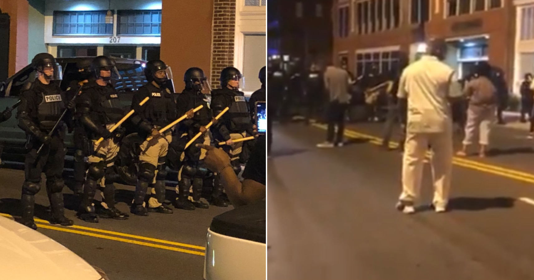 Officers Line The Streets in Riot Gear in Elizabeth City, NC as BLM ...